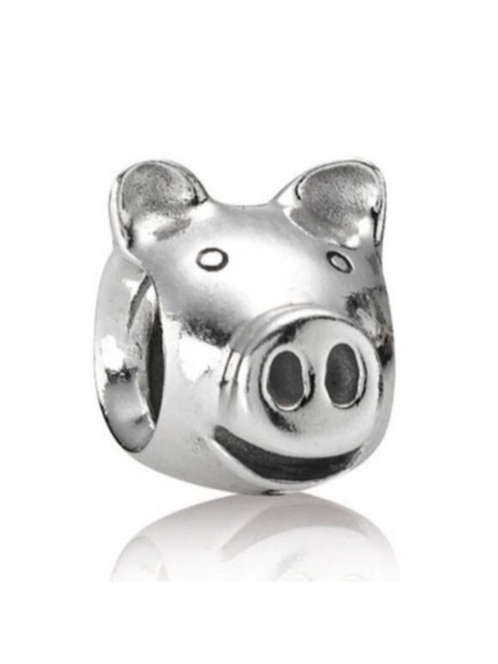 Pandora Retired Pig Animal Head Charm Bead 790214 Sterling Silver